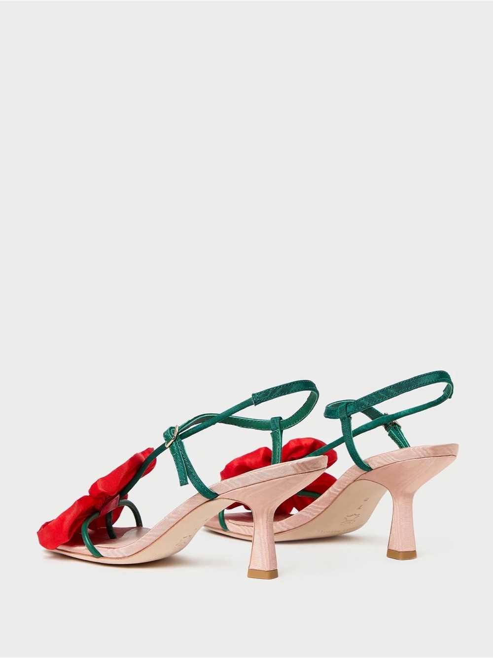 Loeffler Randall - Frank Red/Green Moiré Flower Sandal - Picture 2 of 5
